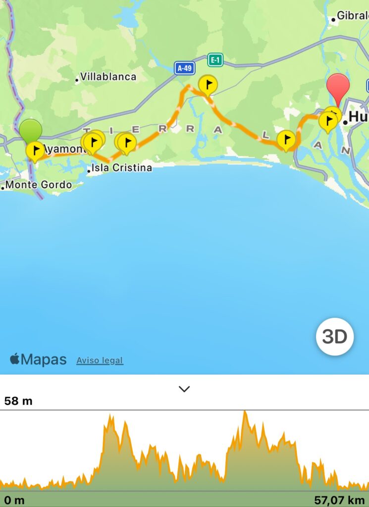 Alternatieve EuroVelo 1-route Ayamonte – Huelva